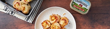 Ham Egg and Cheese Breakfast Pinwheels with Country Crock