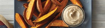 Sweet Potato Wedges with Sour Cream Honey Mustard Dip